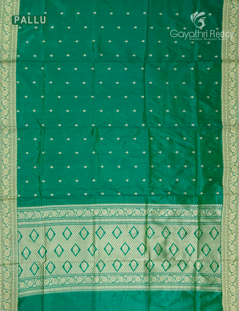 Pure Valkalam Silk Saree in Leaf Green