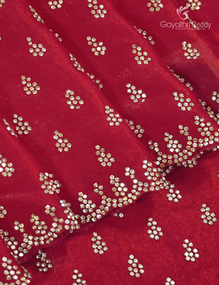 Organza Fancy Saree in Fuchsia Pink