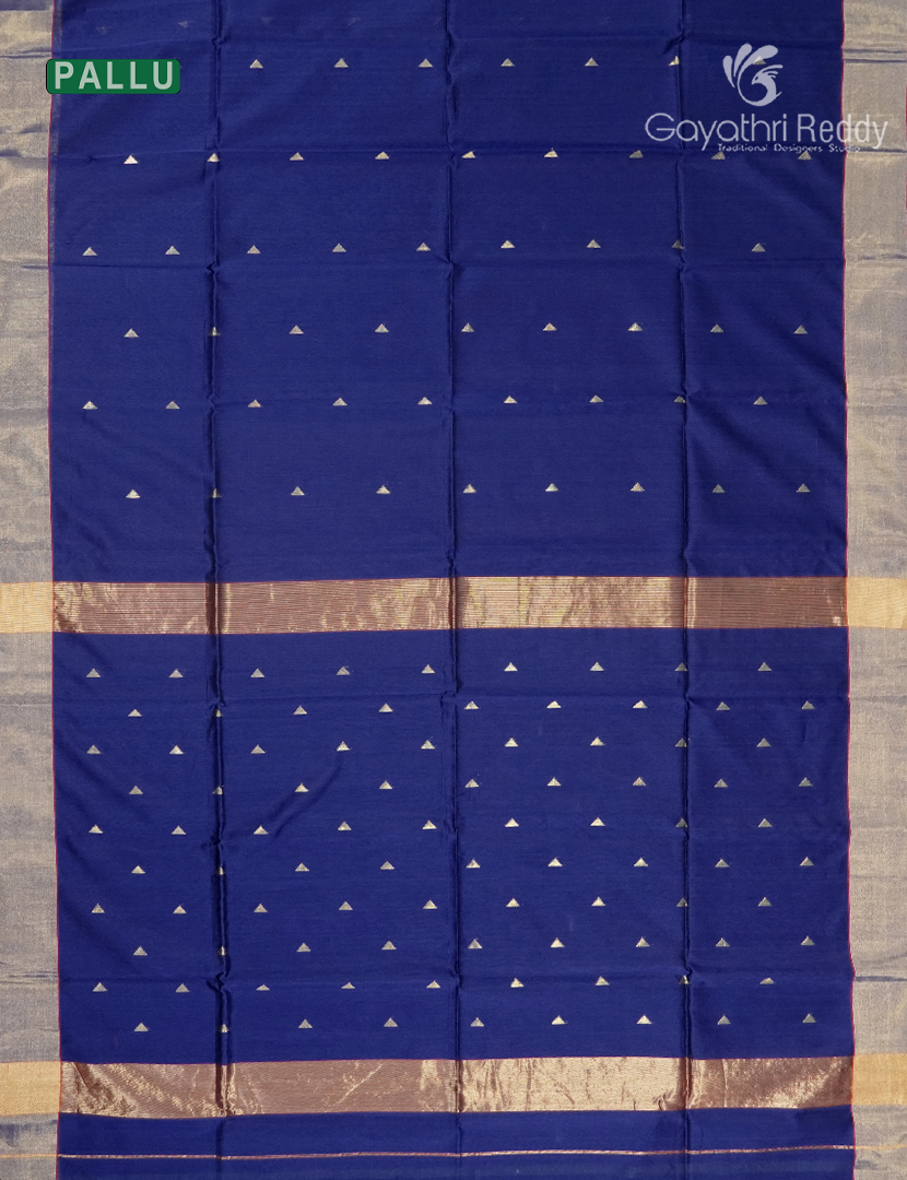 Pure Chanderi Sico Saree in Deep Blue