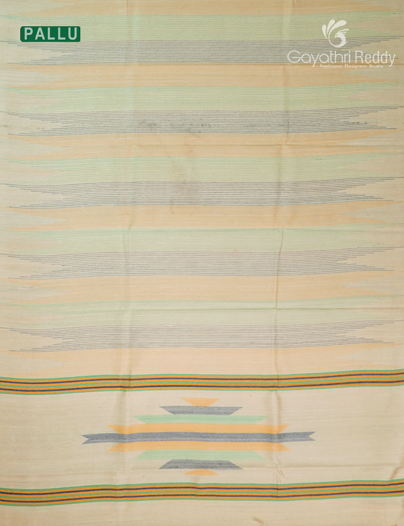 Pure Khadi Pattu Saree in Pastel Cream