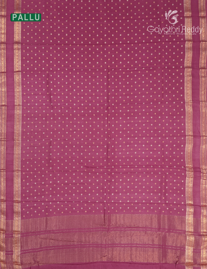 Semi Mysore Crepe Saree in Deep Onion Pink