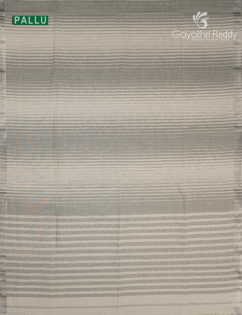 Pure Kanchi Cotton Saree in Cream and Grey