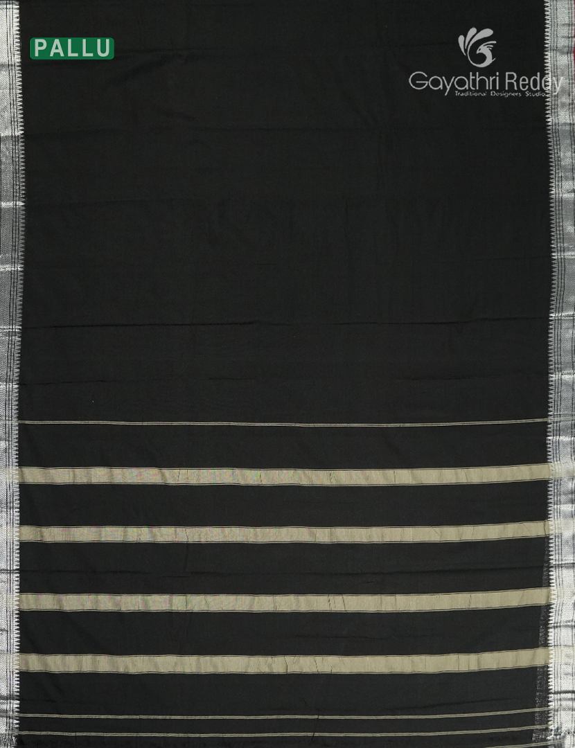 Pure Narayanpet Cotton Saree in Black
