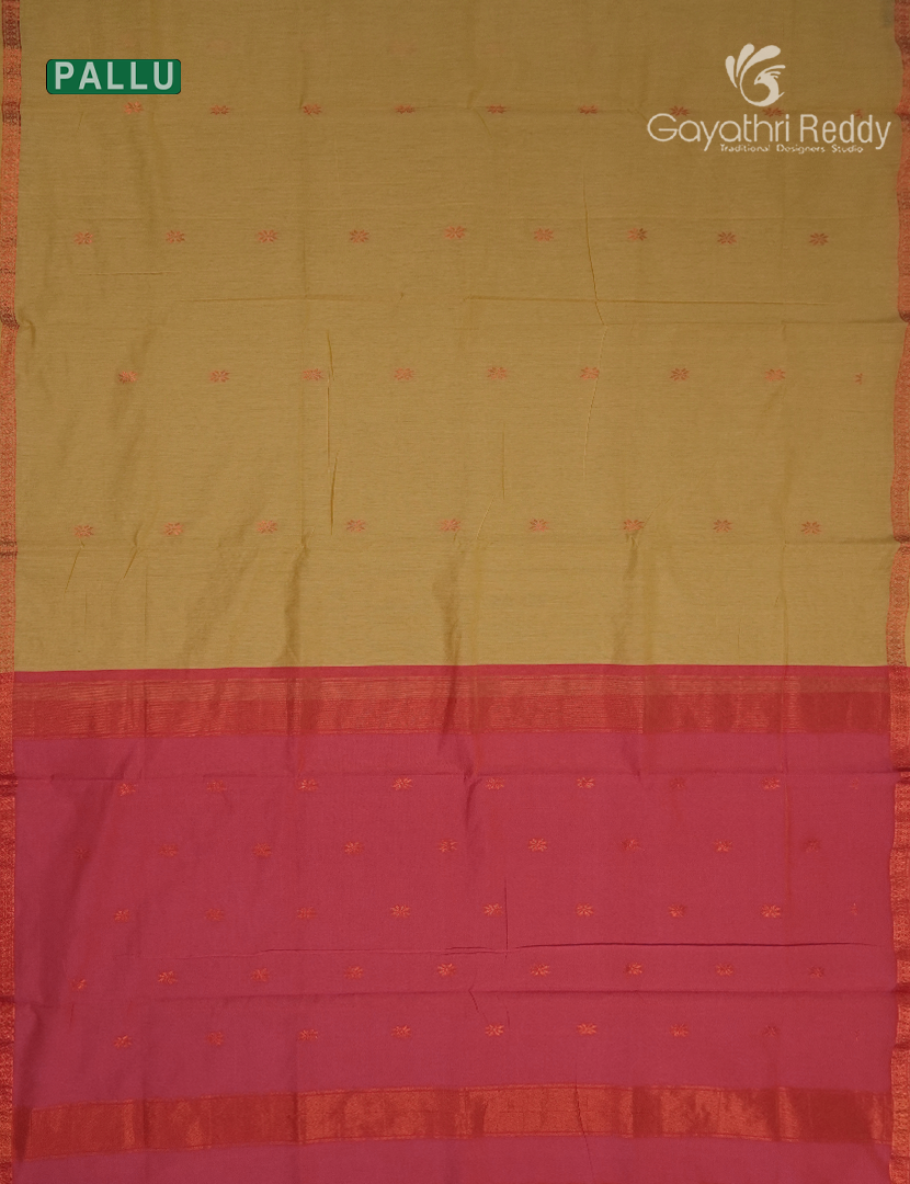 Sico Saree in Yellow and Peach Pink