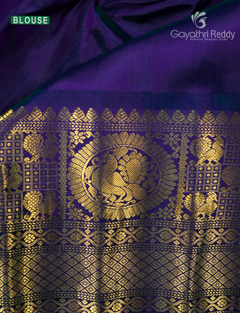 Pure Gadwal Silk Saree in Deep Violet