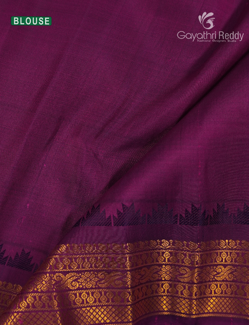 Pure Gadwal Silk Saree in Baby Pink and Deep Magenta