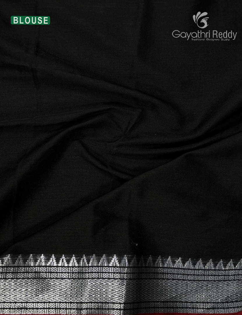Pure Narayanpet Cotton Saree in Black