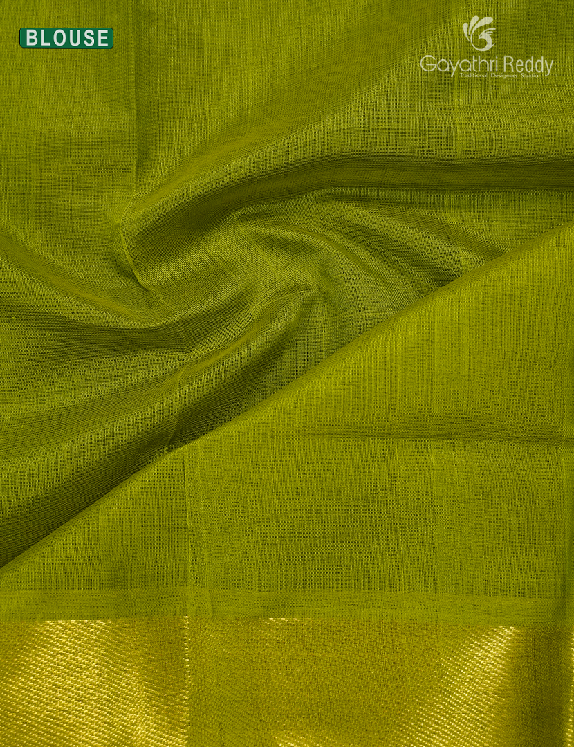 Pure Arani Sico Saree in Deep Snuff and Leaf Green