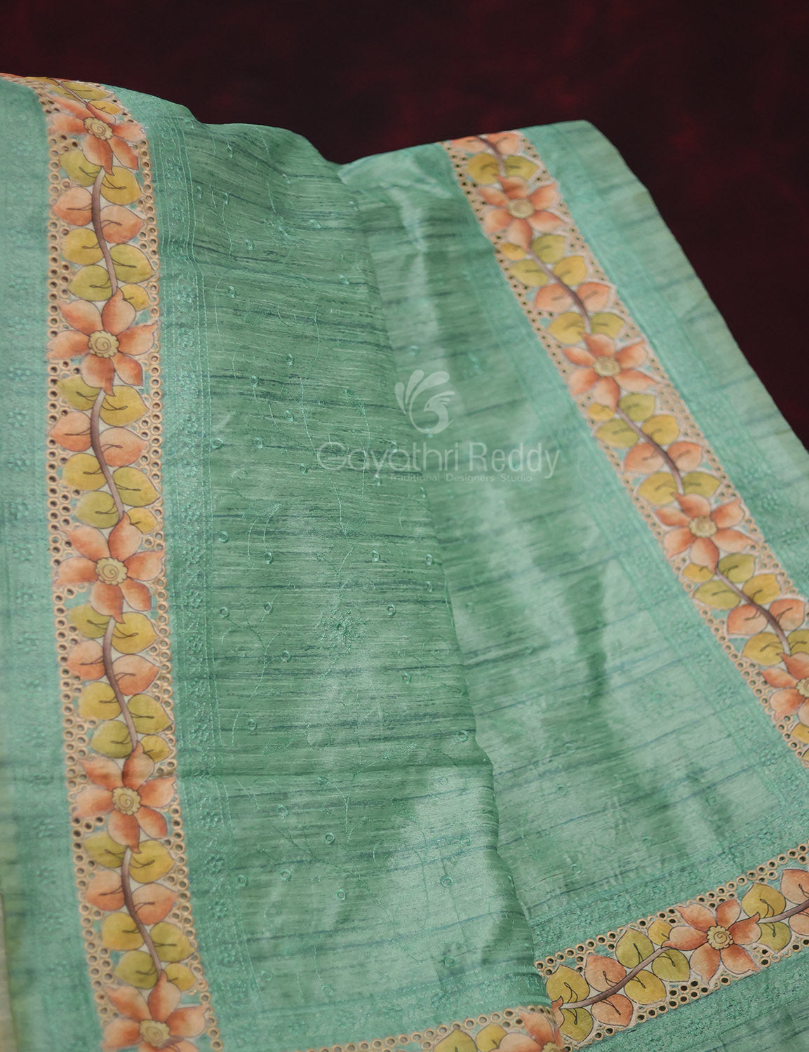 TUSSAR CUT WORK FANCY SAREE-PTF52