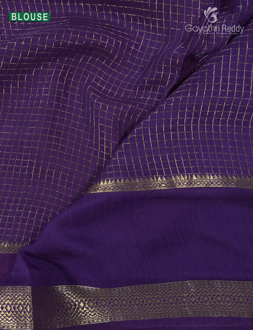 Semi Mysore Crepe Saree in Orange and Violet