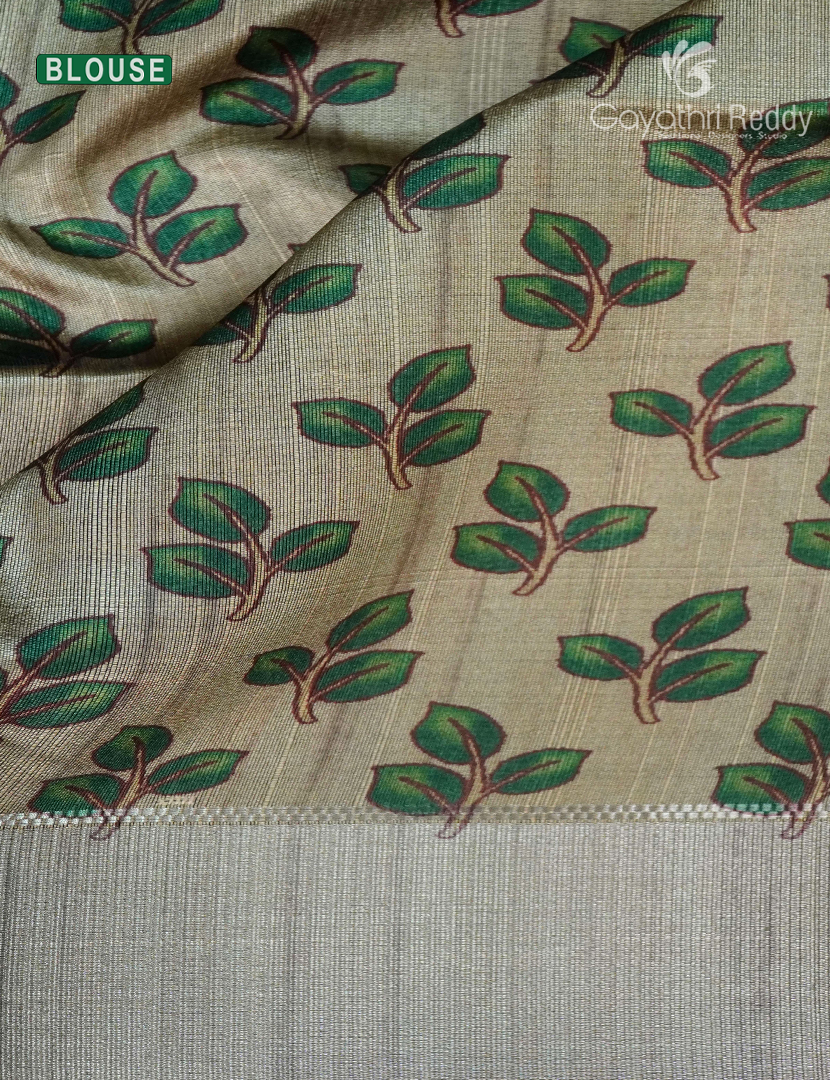 Semi Tussar Saree in Deep Maroon