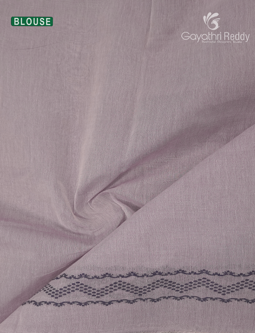 Jamdani Cotton Saree in Pastel Lavender