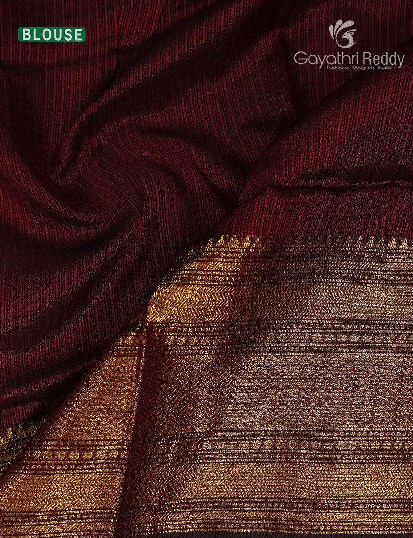 Pure Silk Kota Saree in Deep Rust