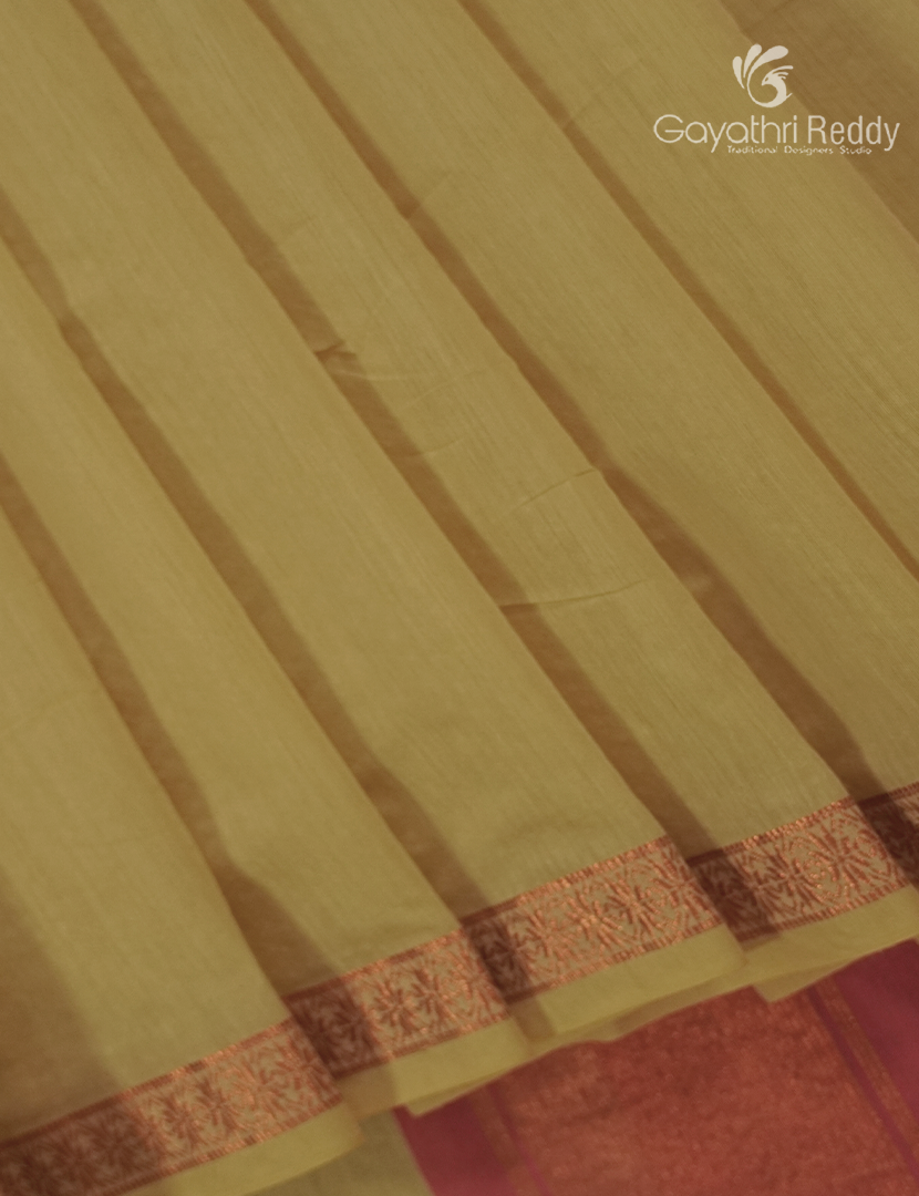 Sico Saree in Yellow and Peach Pink