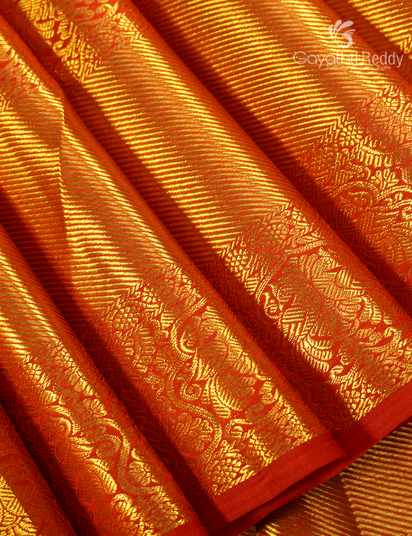 Pure Kanchipuram Bridal Silk Saree in Sea green and Red