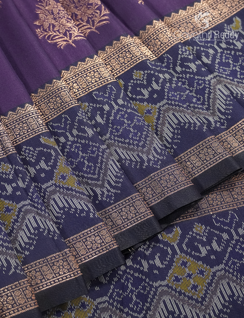 Semi Kanchipuram Art Silk Saree in Electric Purple