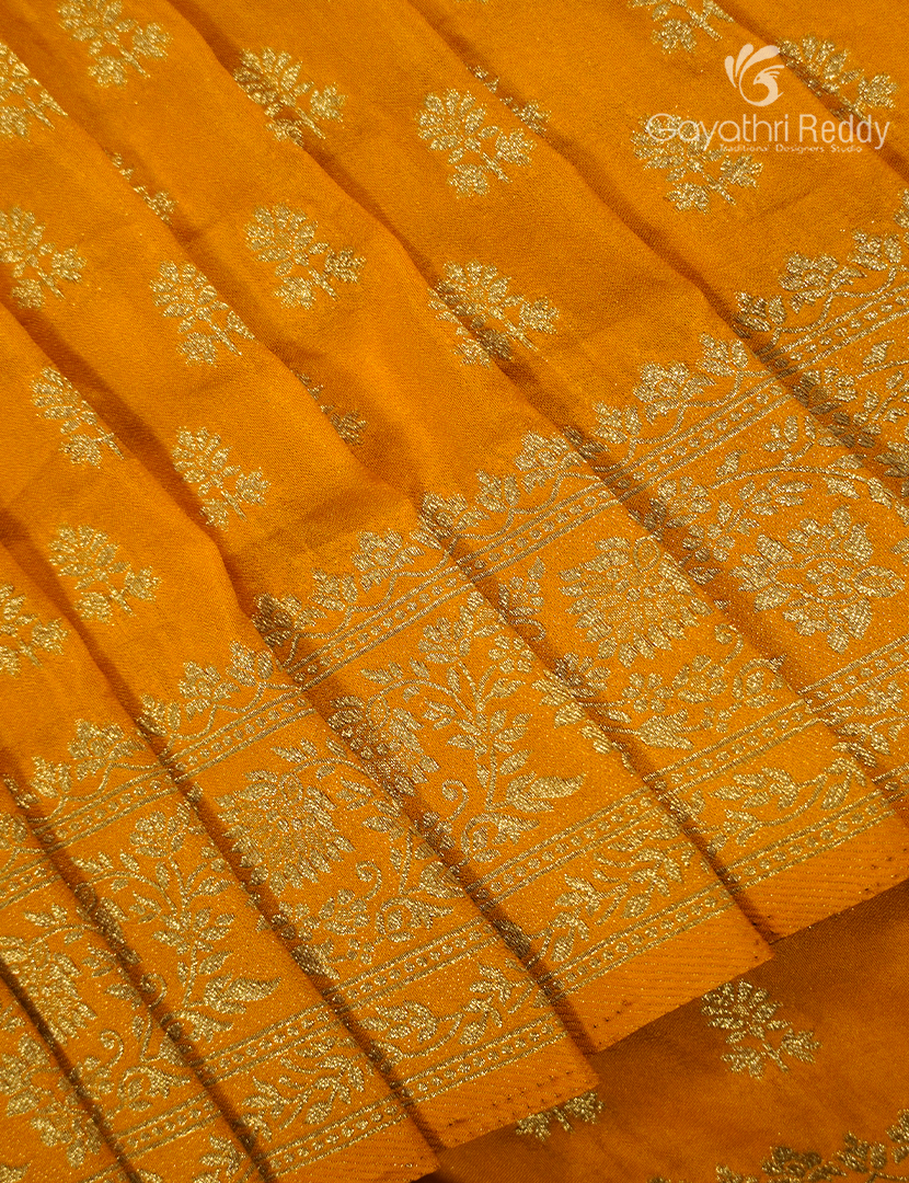 Banaras Georgette Saree in Golden Yellow