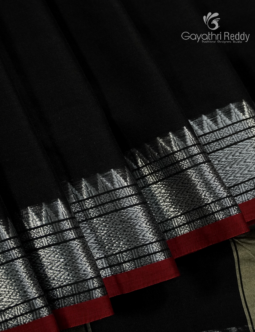 Pure Narayanpet Cotton Saree in Black