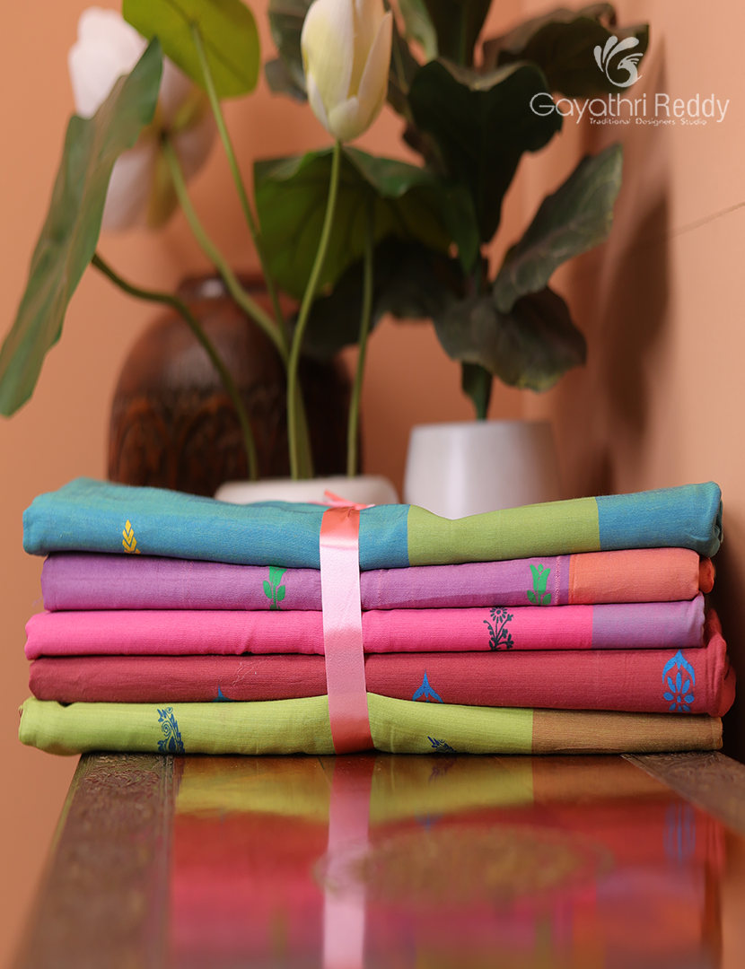 Silk Cotton Sarees Combo ( Set of 5 )