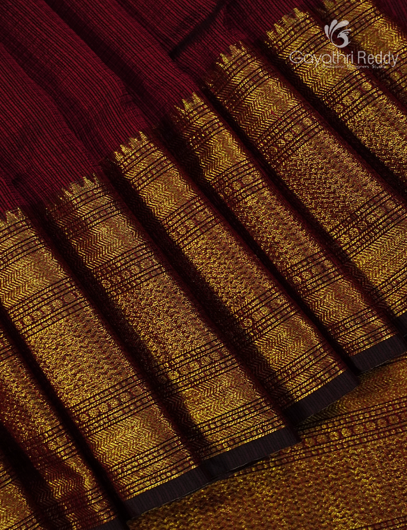 Pure Silk Kota Saree in Deep Rust