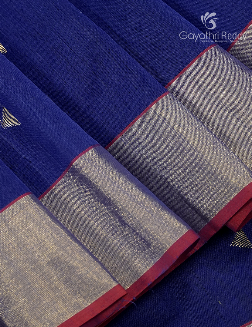 Pure Chanderi Sico Saree in Deep Blue