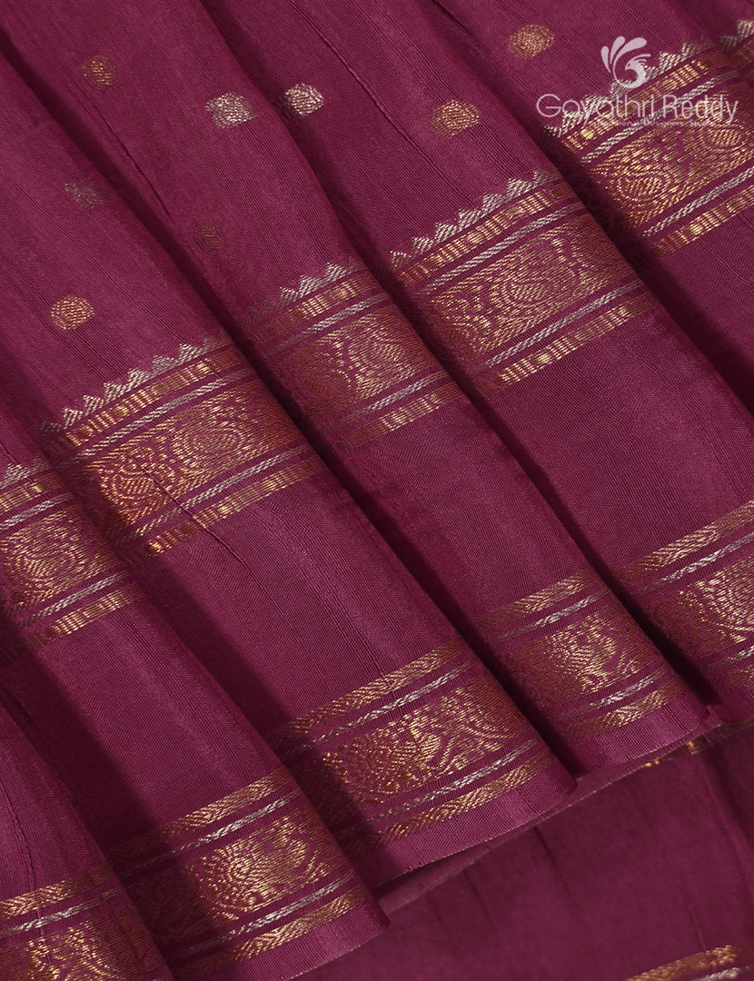Semi Mysore Crepe Saree in Deep Onion Pink