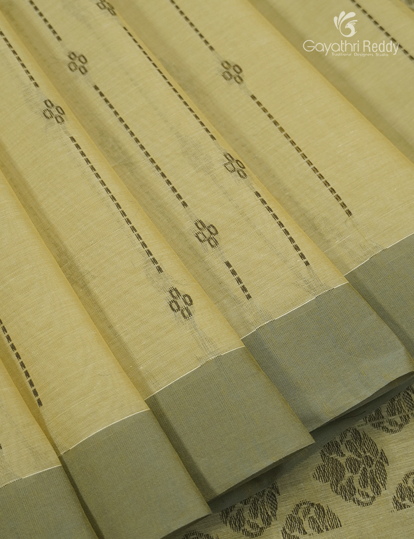 Pure Kanchi Cotton Saree in Leaf Green