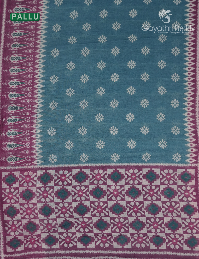 Linen Cotton Saree in Grey