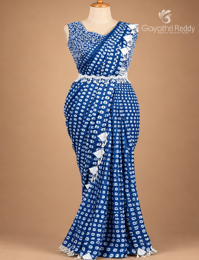 One Minute Saree in Blue