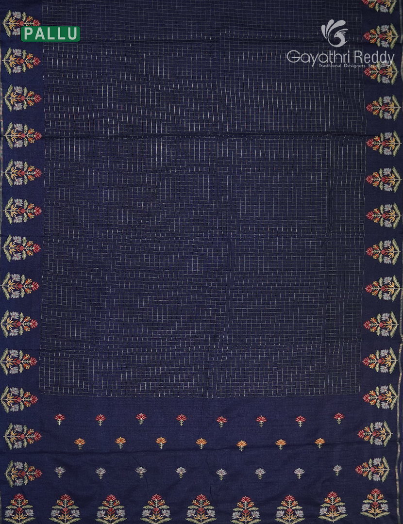 Semi Tussar Fancy Saree in Navy Blue