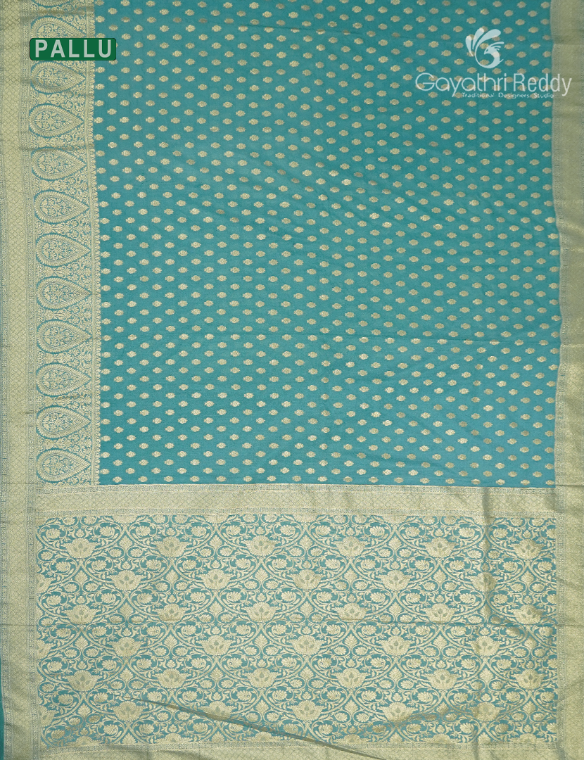 Banaras Georgette Saree in Aqua Blue