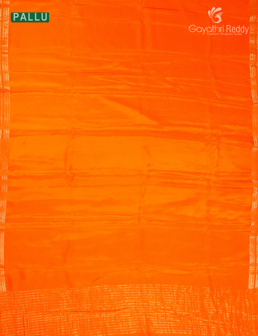 Semi Mysore Crepe Saree in Orange
