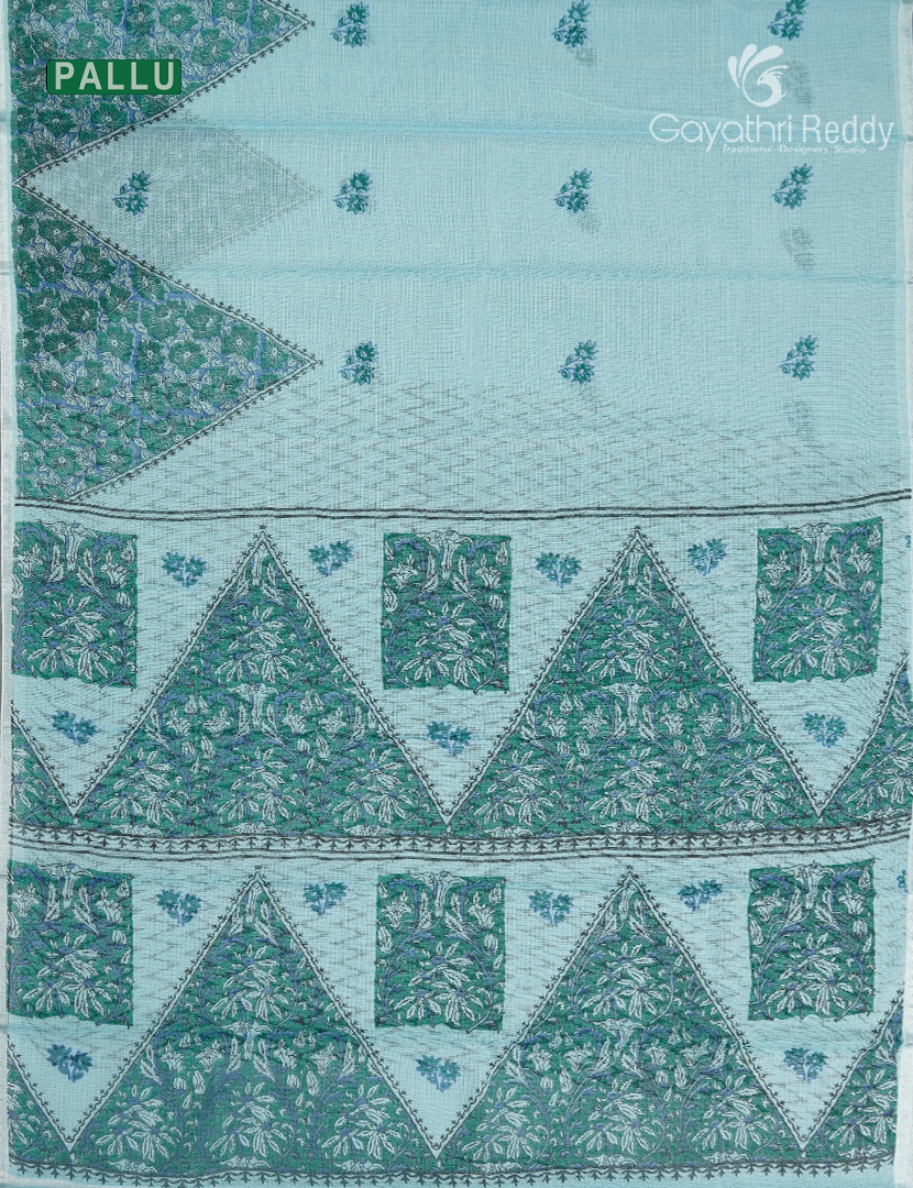 Kota Printed Saree in Sky blue