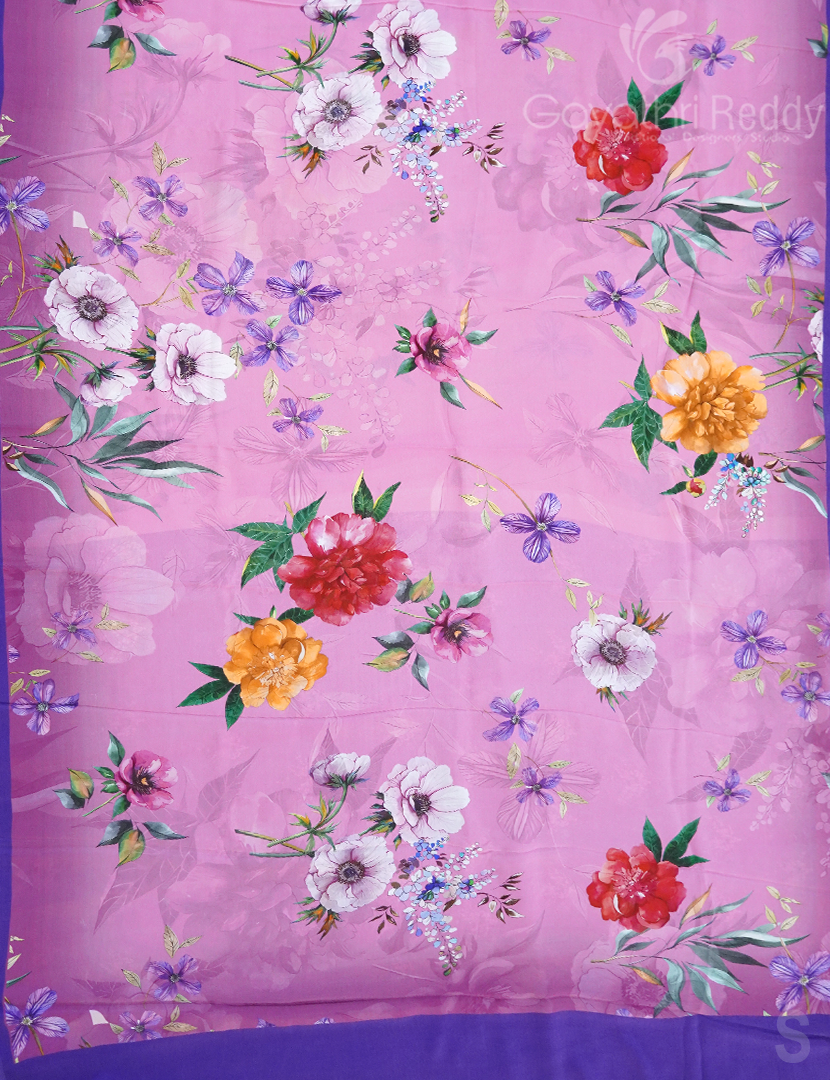 PURE CRAPE PRINTED SAREE-PCP4