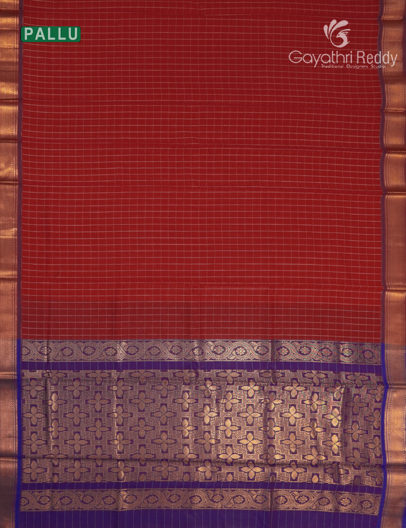 Kanchipuram Sico Saree in Red and Purple