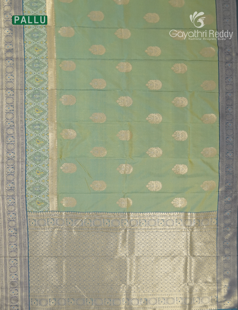 Semi Kanchipuram Art Silk Saree in Mint Green