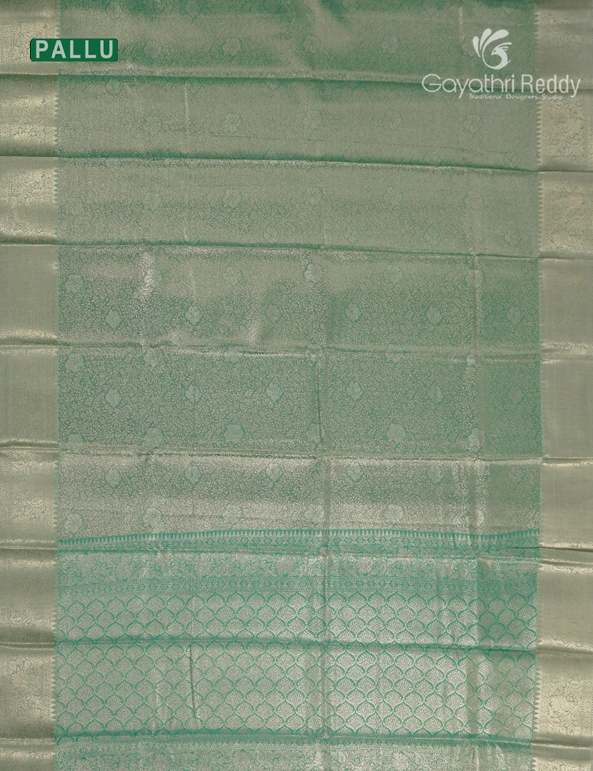 Semi Kanchipuram Art Silk Saree in Mint Green