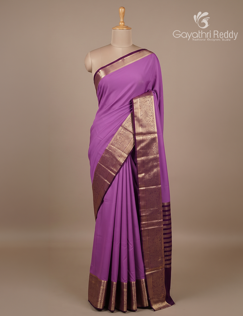 Semi Mysore Crepe in Deep Onion Pink and Deep Burgundy