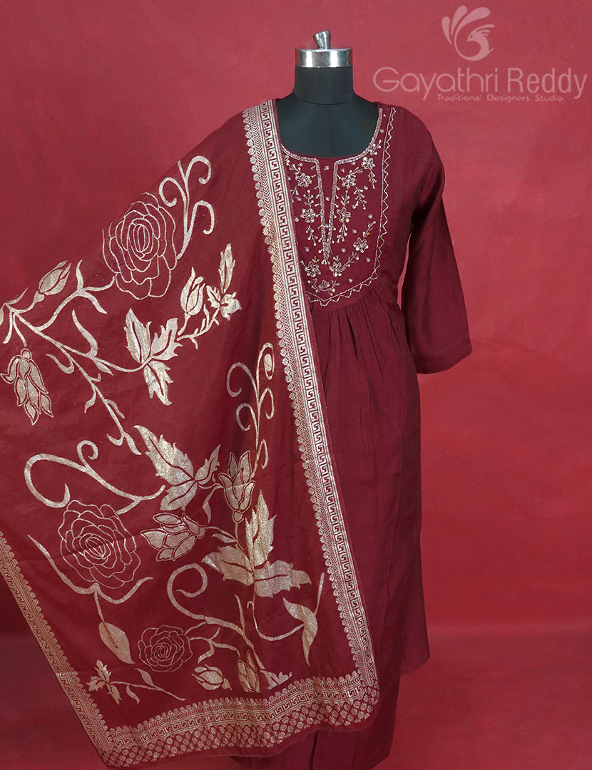 READYMADE DRESS SET(3PC)-KDS1224