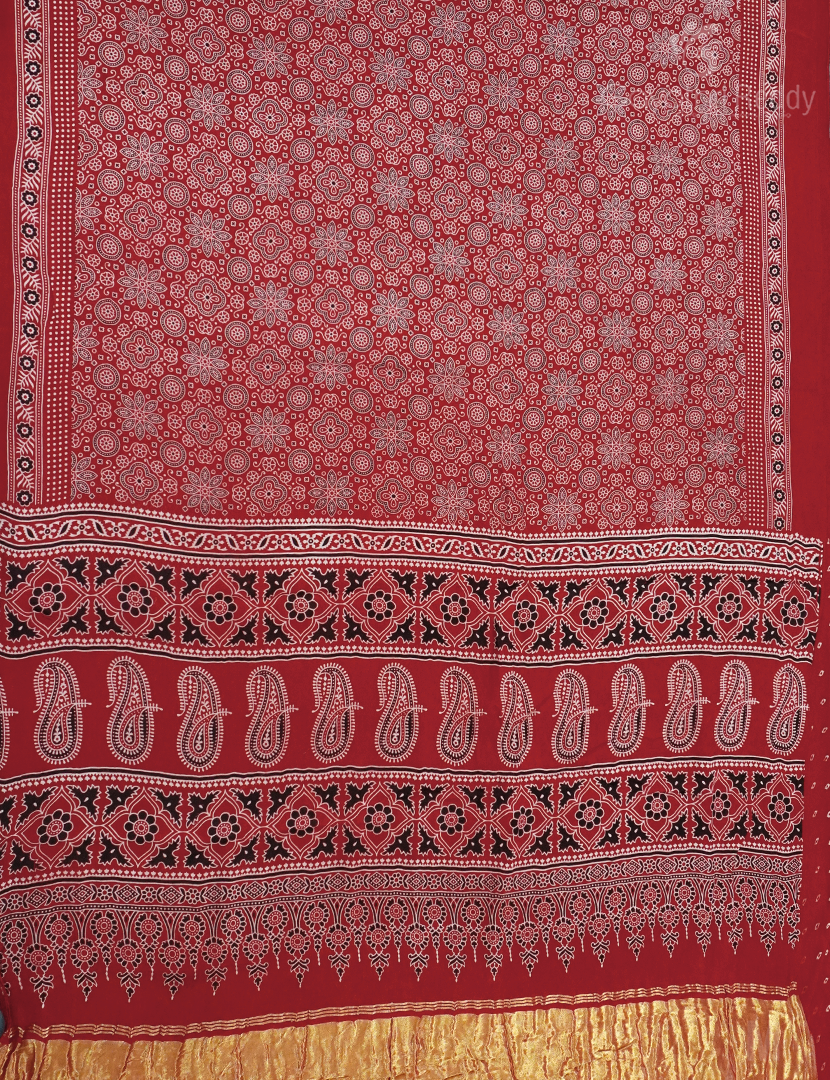 MODAL AJRAKH PRINT SAREE-PMS83