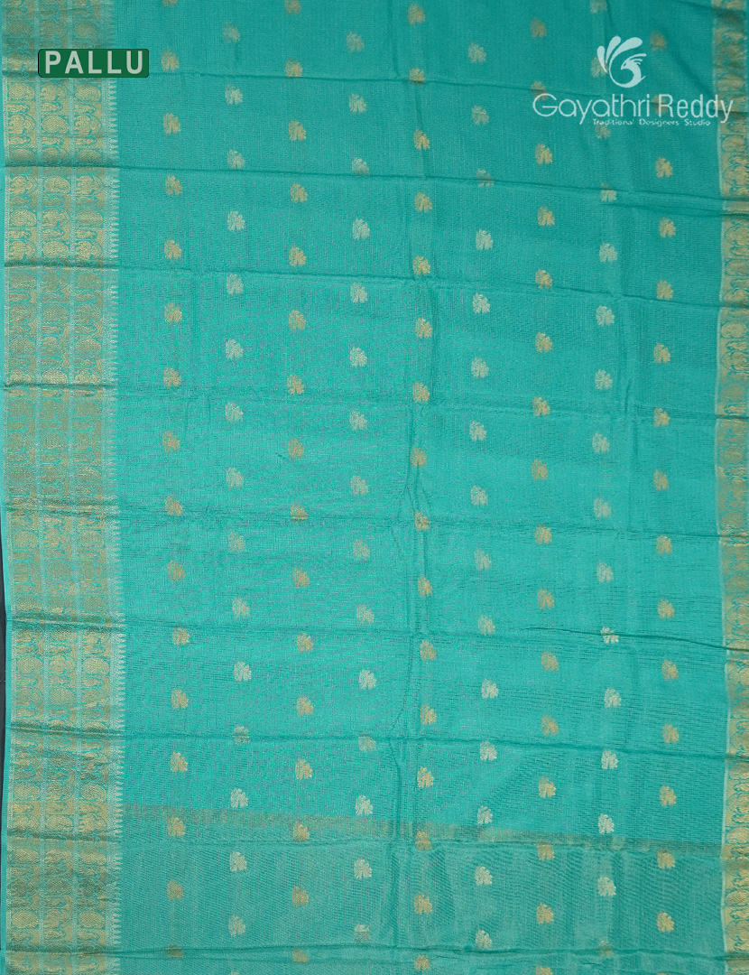Semi Mysore Crepe Saree in Sea Green