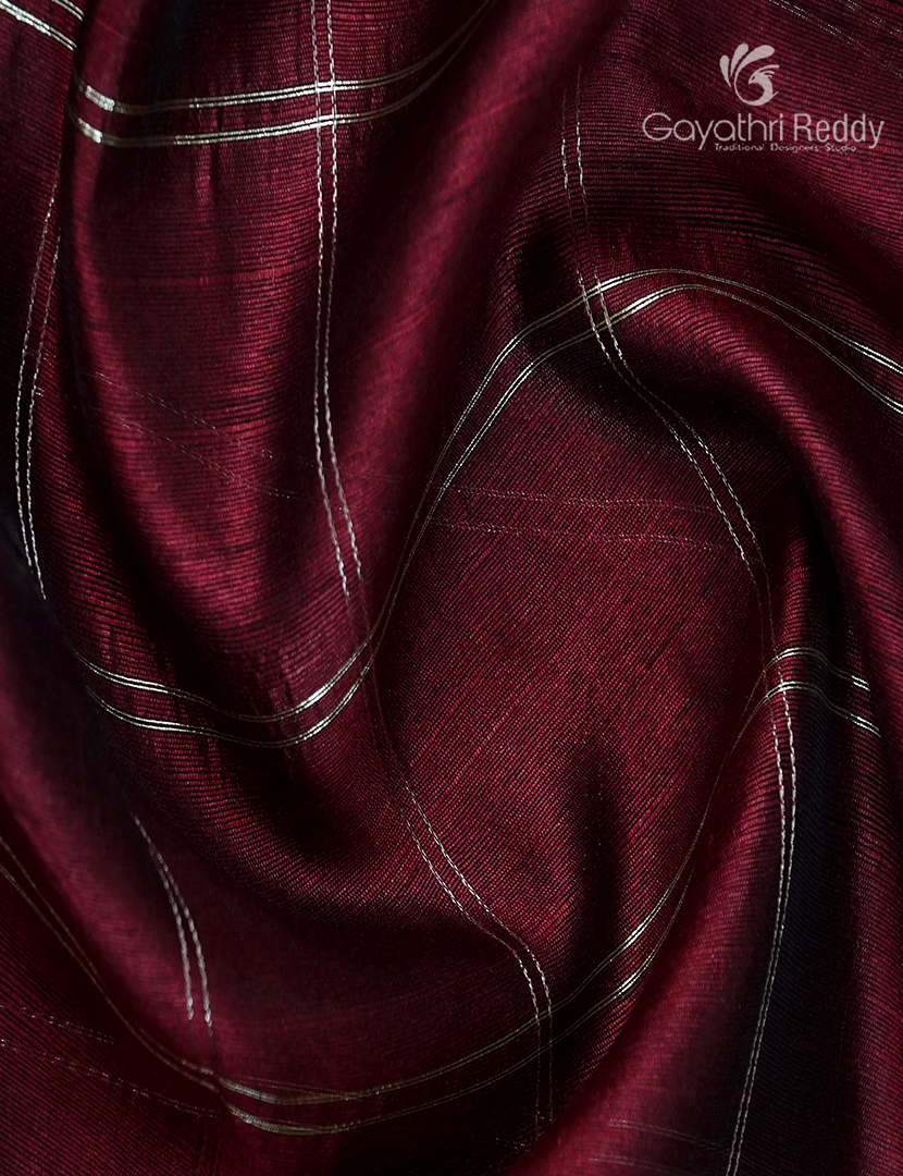 Semi Tussar Saree in Deep Maroon