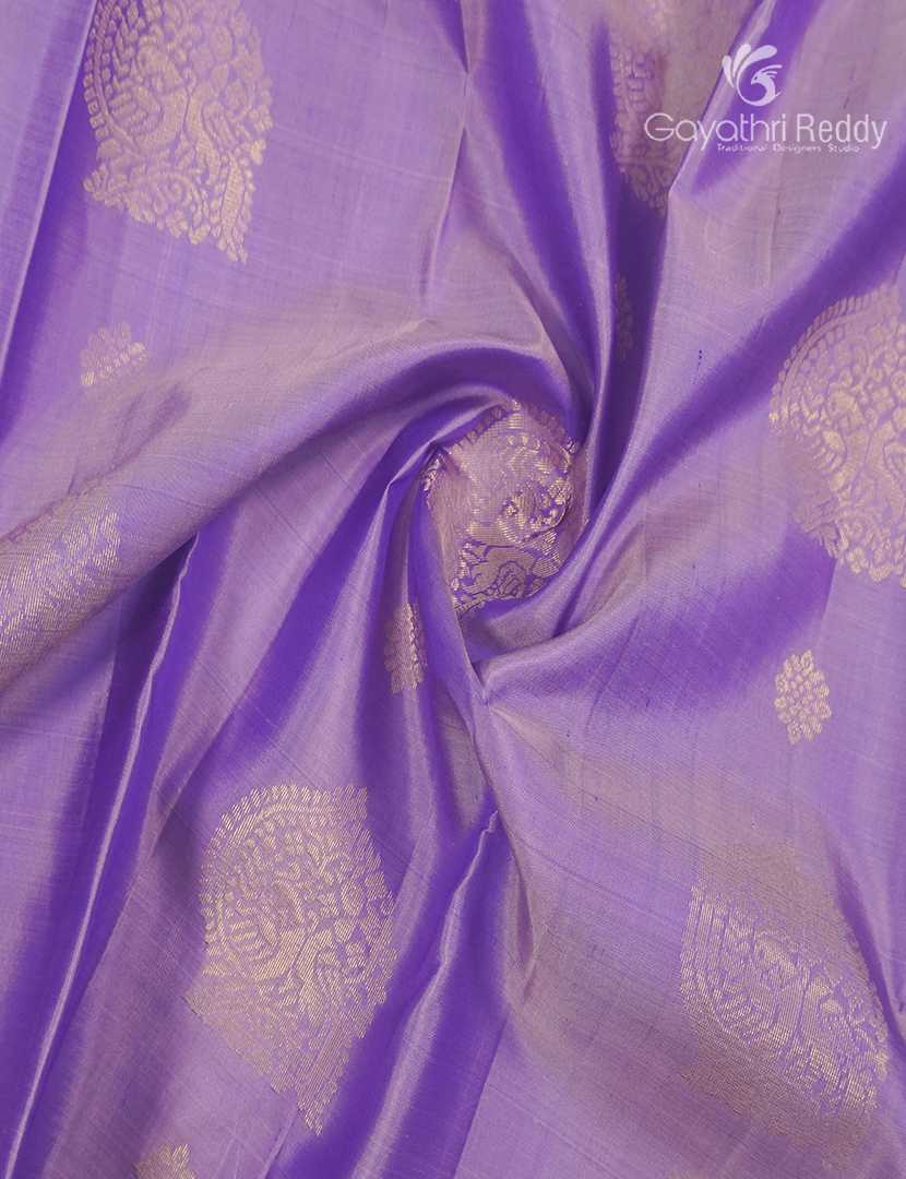 Pure Kanchipuram Silk Saree in Lavender and Blue
