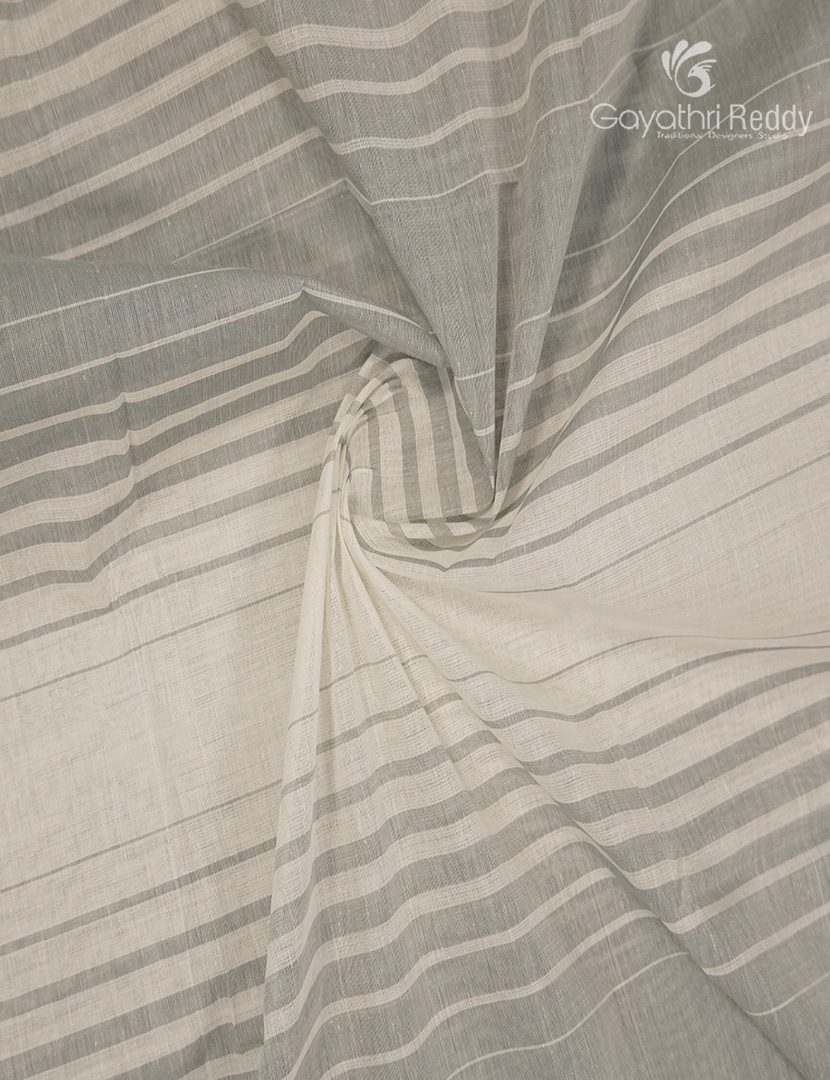 Pure Kanchi Cotton Saree in Cream and Grey