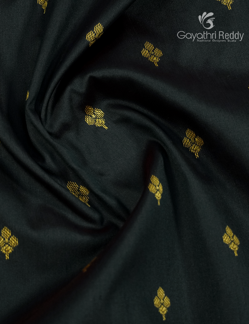 Semi Katan Silk Saree in Bottle Green