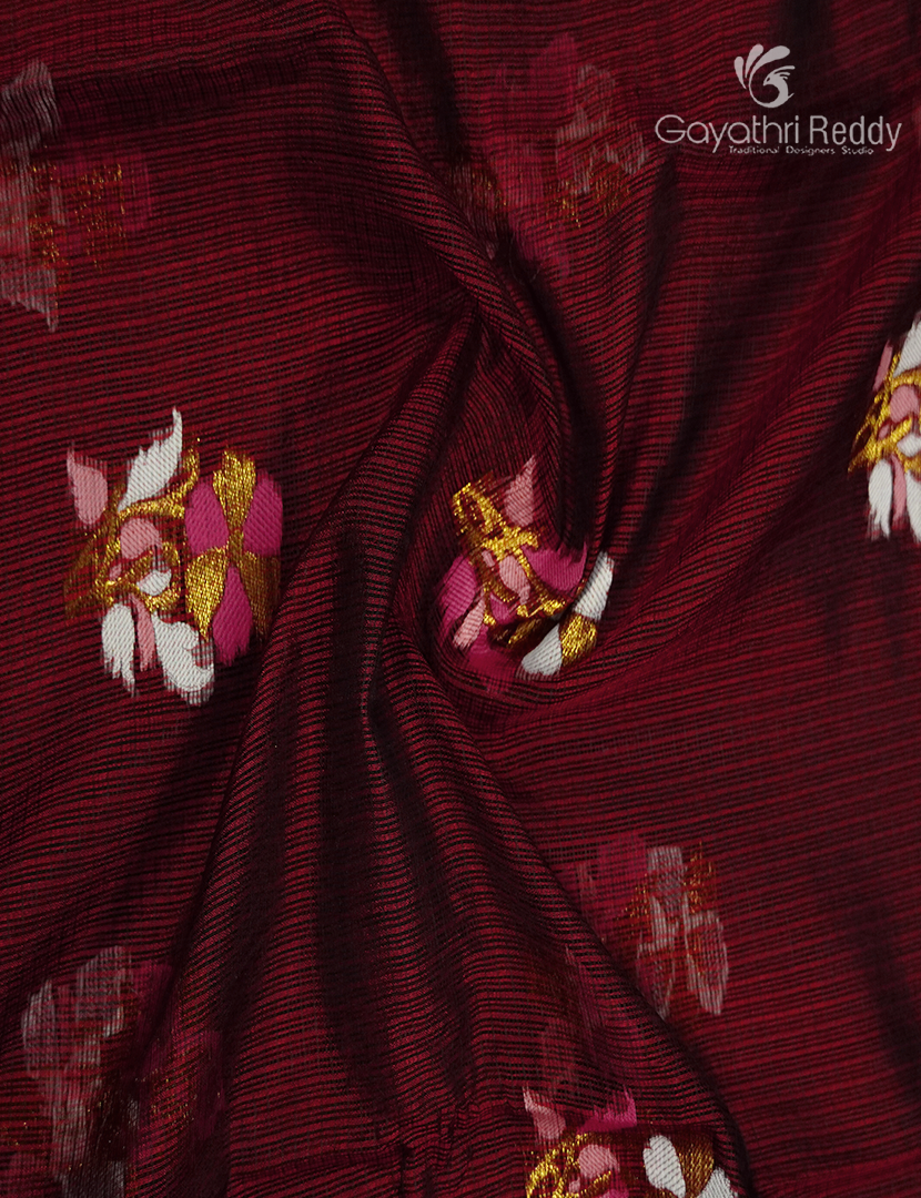 Pure Silk Kota Saree in Deep Rust