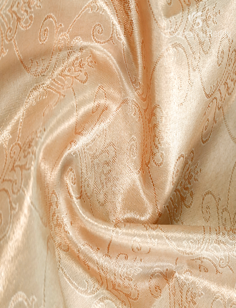Semi Kanchipuram Silk Saree in Milk White and Red