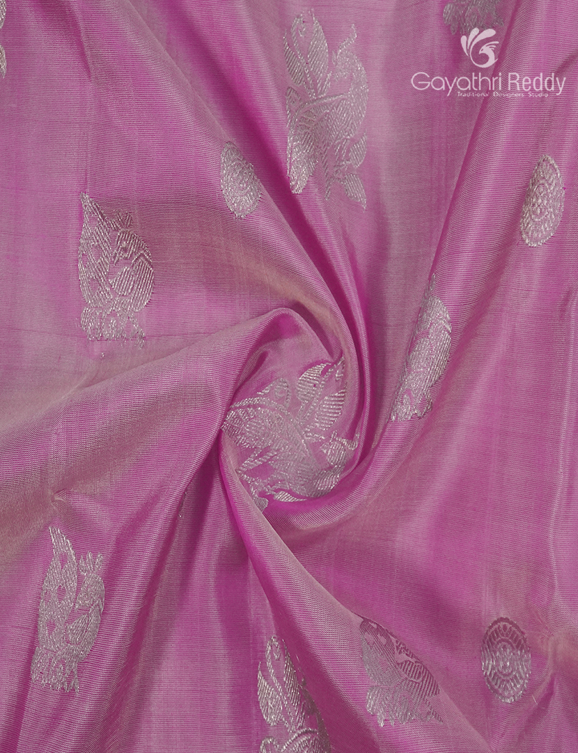 Pure Venkatagiri Silk Saree in Baby Pink and Deep Pink