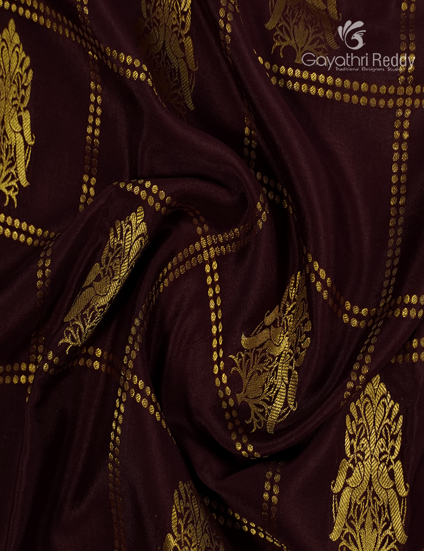Pure Mysore Silk Saree and in Deep Snuff