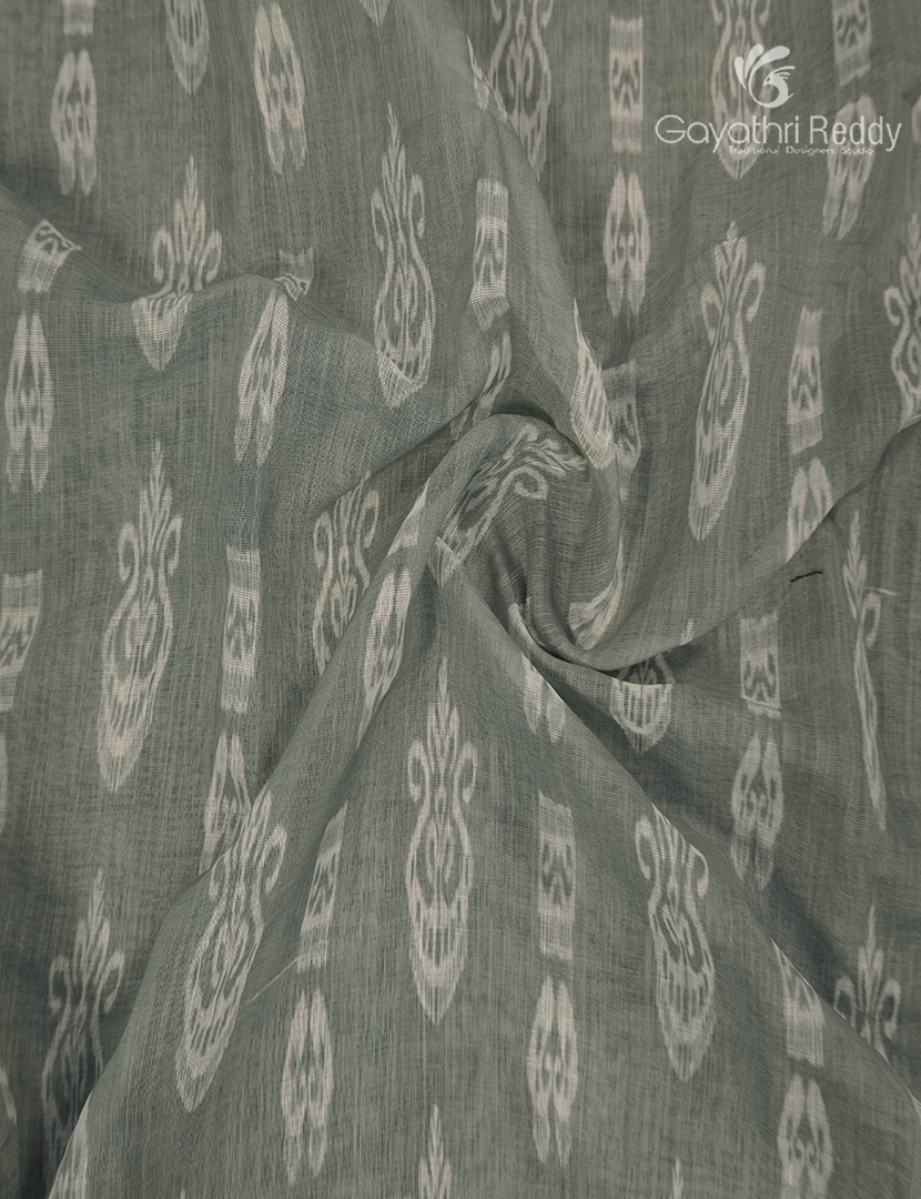 Linen Cotton Saree in Grey
